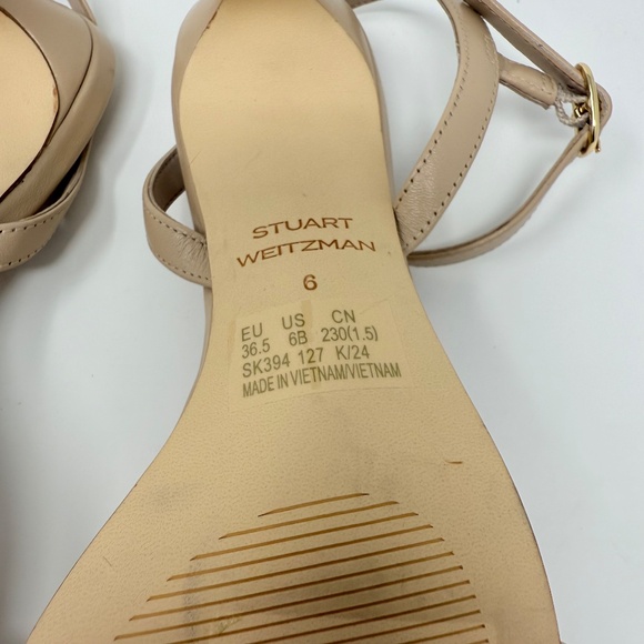 New Stuart Weitzman Dancer Pearl Sandal Nude Sz 6 - Picture 12 of 12
